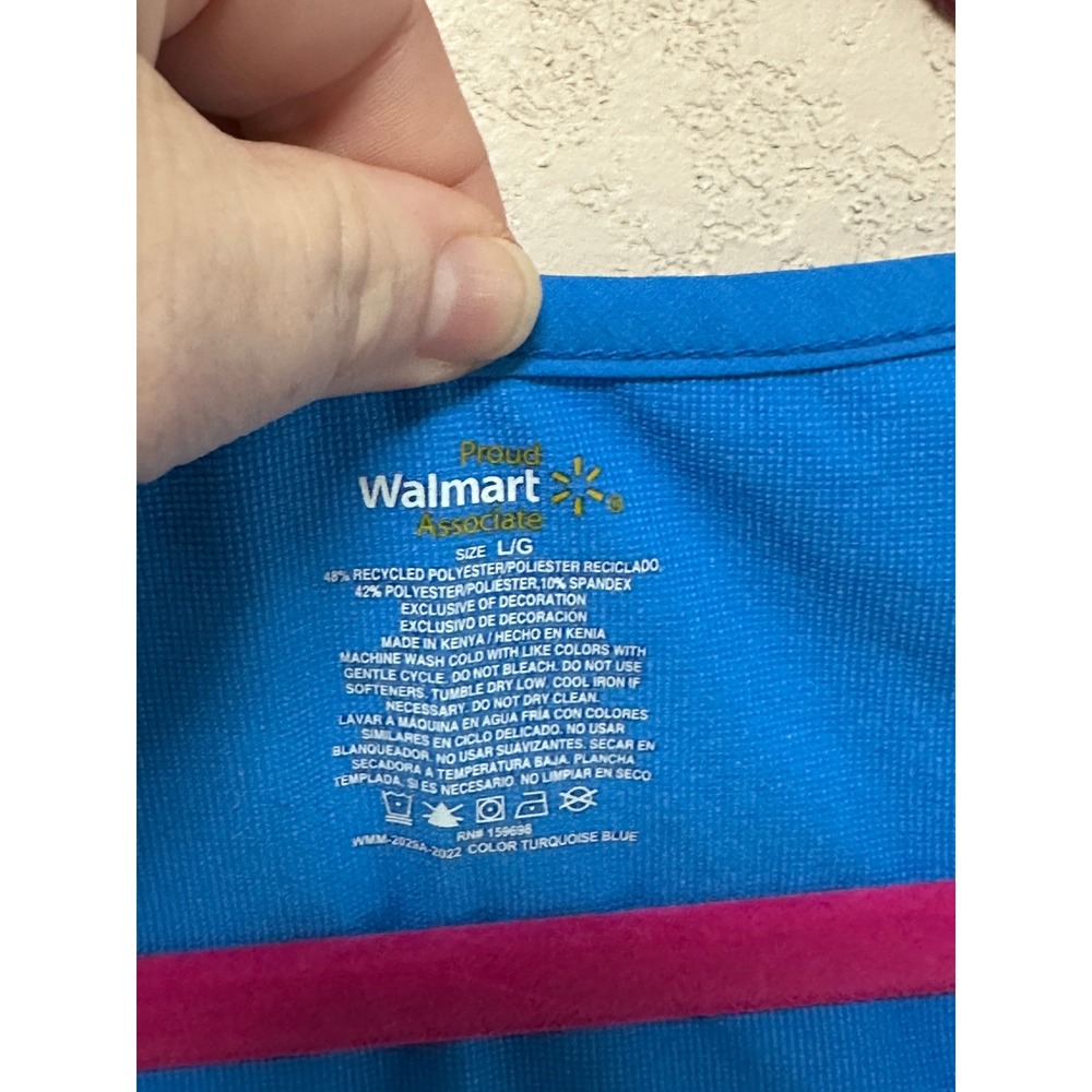 Walmart Associate Vest Large Blue Uniform Career Apparel Work Vest Zip - Picture 2 of 3
